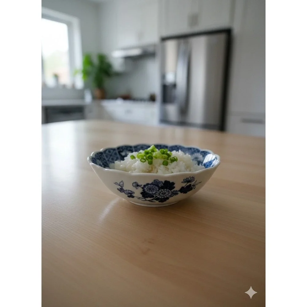 Blue Imari Japanese Porcelain Detergent Proof Bowl Blue Floral Design 9x3 Inch